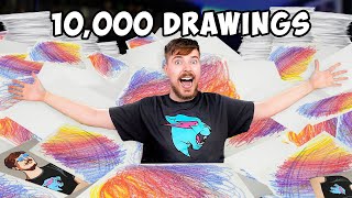 Surprising MrBeast with 10,000 Drawings!