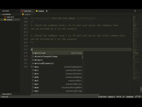 7  Javascript Continue and Break Statements - JAVASCRIPT LOOPS TUTORIAL FOR BEGINNERS TO ADVANCE