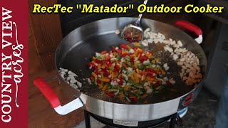 New cooker for the outdoor kitchen.  RecTec Matador wok style cooker.