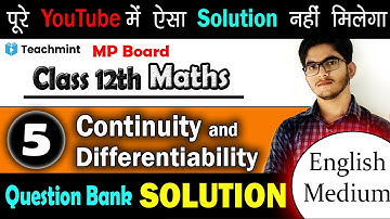 🤓MP Board Class 12th Mathematics Question bank Solution Chapter 5  English Medium #mpbse Teachmint