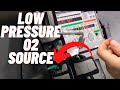 How to connect LTV 1200 ventilator to a low pressure oxygen O2 source