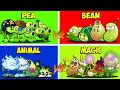 4 Team PEA x BEAN x ANIMAL x MAGIC Battlez - Who Will Win? - PvZ 2 Team Plant vs Team Plant