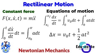 Rectilinear Motion - Intergrating equations of motion (Newtonian mechanics)