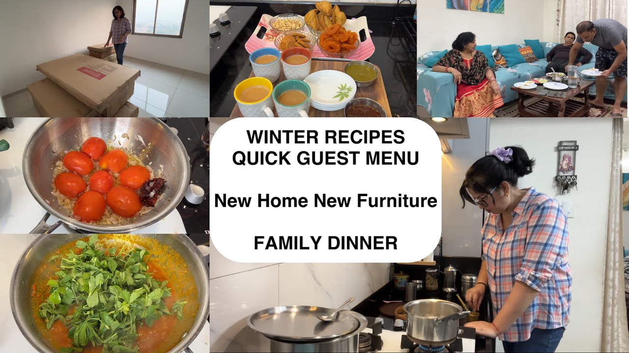 NEW FURNITURE for New Home ARRIVED !! Quick GUEST MENU Winter Family