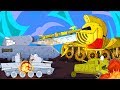 Tank fled from the enemy. World of tanks animation Monster Truck. Cartoon tank battle.