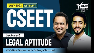 FREE CSEET Legal Aptitude Online Classes for July 2023 (Lec 11) | FREE CSEET LIVE Batch July 23