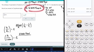 ALEKS: Calculating vapor pressure from boiling point and enthalpy of vaporization