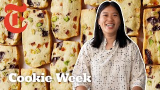 Melt-in-Your-Mouth Chocolate Orange Pistachio Shortbread | Sue Li | NYT Cooking