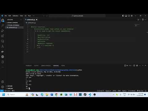 Arithmetic operations  python Interactive mode