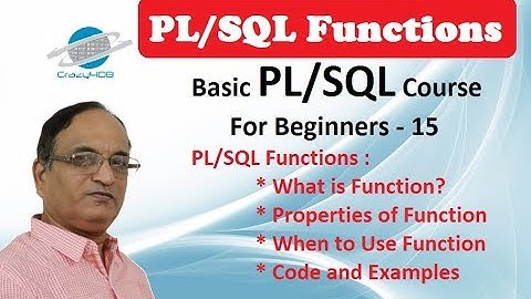 PL SQL Function - User Defined Functions in PLSQL - Functions in Oracle - Create function in PLSQL