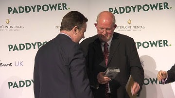 Charles Clarke presents the Debut Political Book of the Year award to Iain Martin