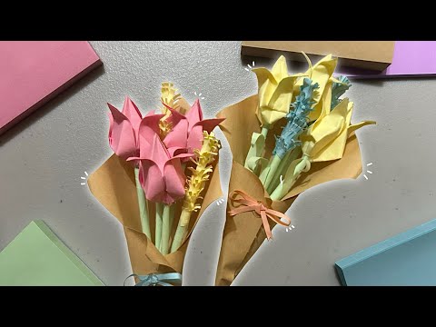 Paper Flower Bouquet Tutorial ForYou ❤️#5minutecrafts #tiktokgaga #gif