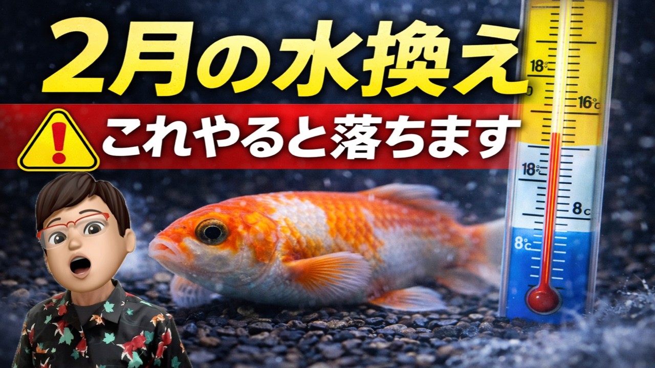 間違えると金魚が落ちる！2月の金魚の水換え注意点