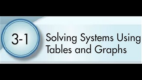 3-1 Solving Systems Unsing Tables and Graphs