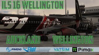 ILS RWY 16 Wellington | PMDG 737 | Auckland - Wellington | Pimax Crystal | VATSIM | 2024