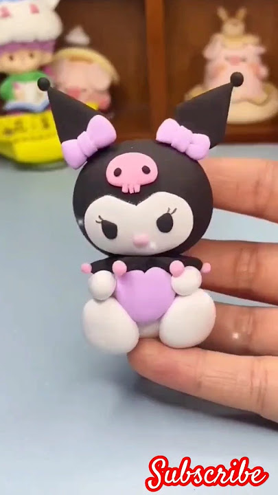Kuromi with clay/ making saniro kuromi with clay #kpop #craft #diy #clay #handmade #artandcraft