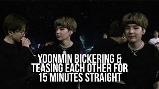 yoonmin bickering and teasing each other for 15 minutes straight