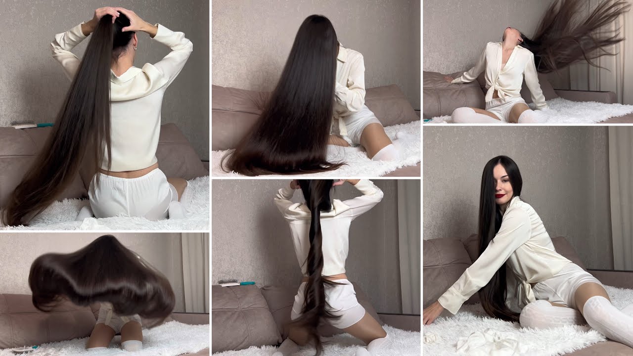 Flight of long shiny hair. Preview video on Boosty.to