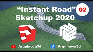 Crear caminos en terrenos ondulados utilizando el plugin de Instan Road en Sketchup.