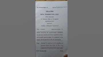 DCRUST M.sc. Mathematics 1st sem 2022 Ordinary Differential Equations-I #shorts #shortsvideo#papers