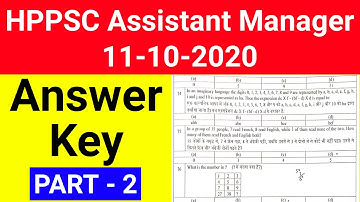 HPSCB Cooperative Bank Fully Solved Paper 2020 | PART-2 | HPPSC Assistant Manager Answer Key 2020