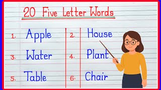 20 Five Letter Words in English || Five Letter Words List || 20 Five Letter English Words