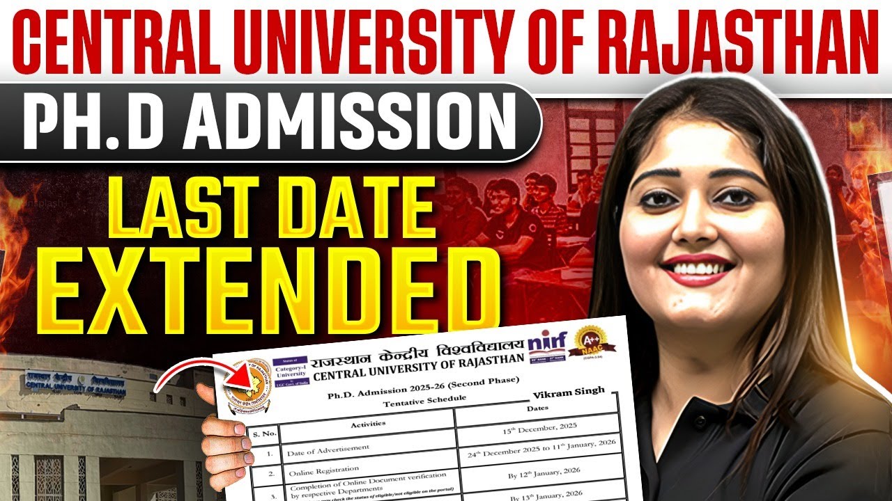 Central University of Rajasthan Ph.D Admission 2026 | Central ...