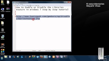 How to Enable or Disable the Libraries Feature in Windows 7 Step By Step Tutorial