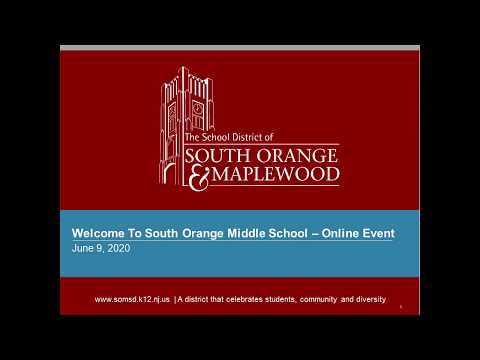 Welcome to South Orange Middle School (SOMS) WebEx