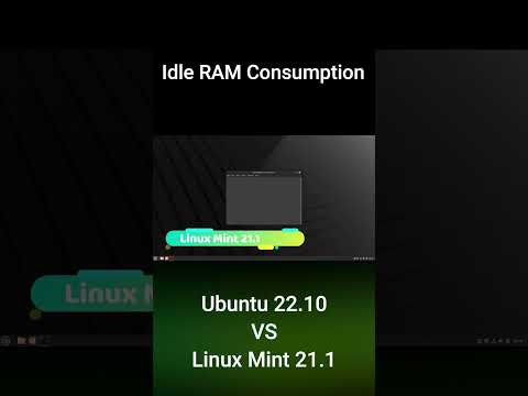 Ubuntu 22.10 VS Linux Mint 21.1 (Idle RAM Consumption) #ubuntu #linuxmint