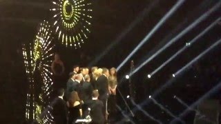 Downtown Abbey accepting their award at the National Television Awards 2016