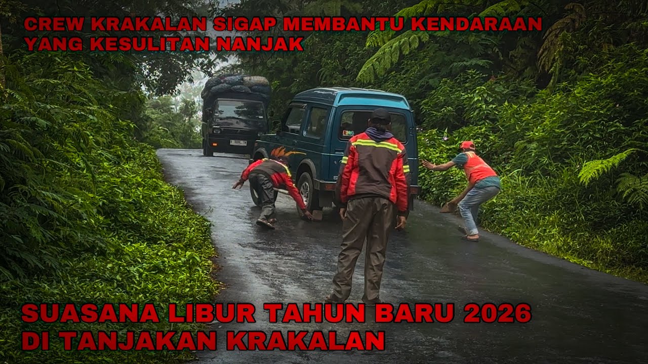 "Waspada! Tanjakan Krakalan Licin, Tim Relawan Siaga Bantu Kendaraan" @krakalanofficial 