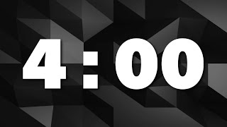 [ 4:00 ] Silent Countdown Timer | Black Geometric Background