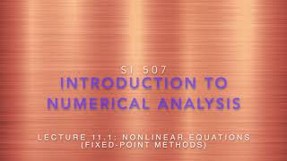 Lecture 13-1: Fixed point iteration method (Part 1)