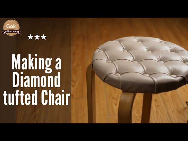 Real Leather Diy Diamond Tufted Chair Replacing The Chair Youtube