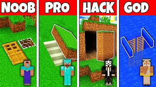 Minecraft Battle: NOOB vs PRO vs HACKER vs GOD SECRET UNDERGROUND HOUSE BUILD CHALLENGE in Minecraft screenshot 5