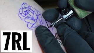 Small color rose Tattoo | Real time