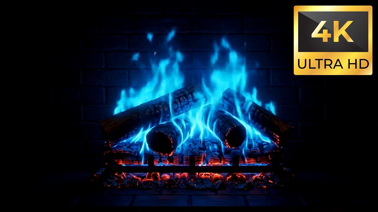 Dragon Blue Flames in 4K | Mythical Futuristic Fireplace Ambience