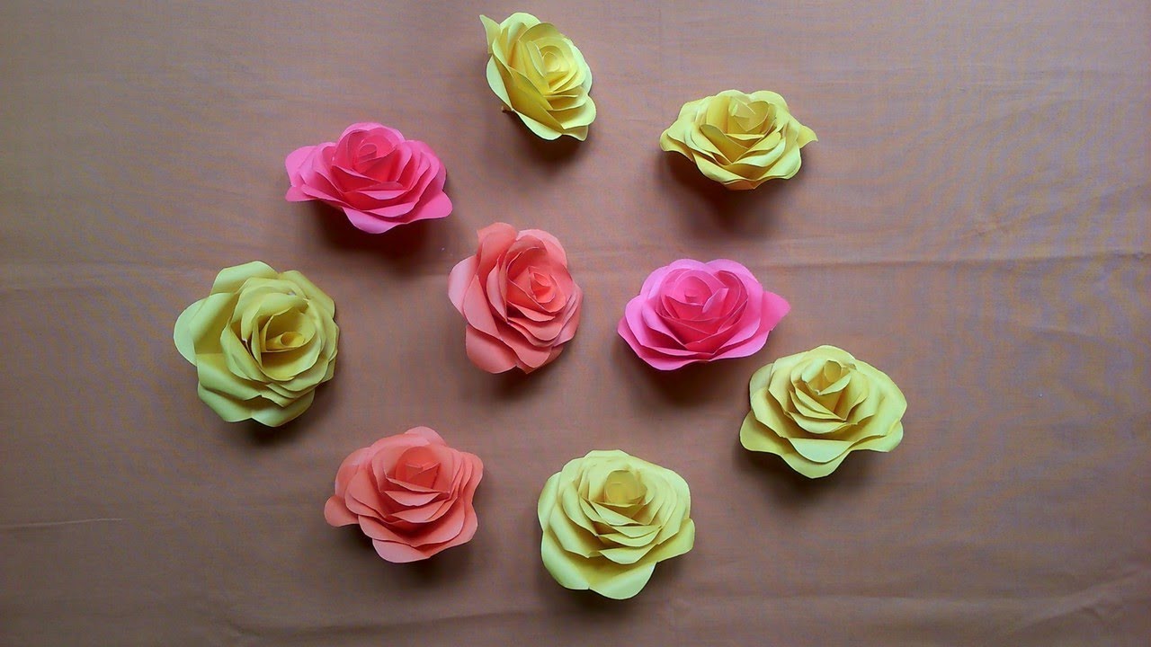 Beautiful Rose Flower with Color Paper | Ray Craft | DIY - YouTube