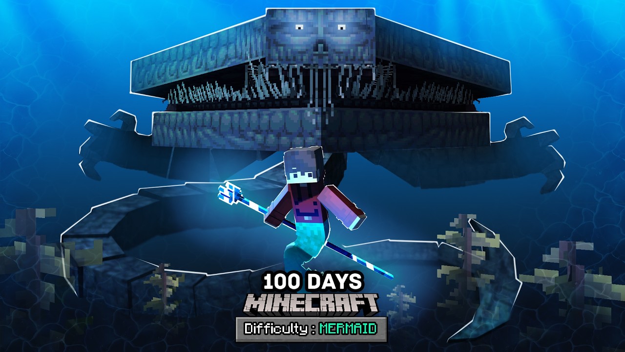 100 Hari bertahan hidup jadi mermaid di Minecraft Depth Ocean