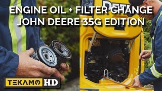 MECHANIC'S Guide To Changing Engine Oil & Filters - Mini Excavator Maintenance, John Deere 35G