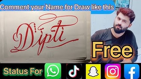 Dipti Name Signature Calligraphy Status Short Video  | #howtodraw #sketching  #dipti
