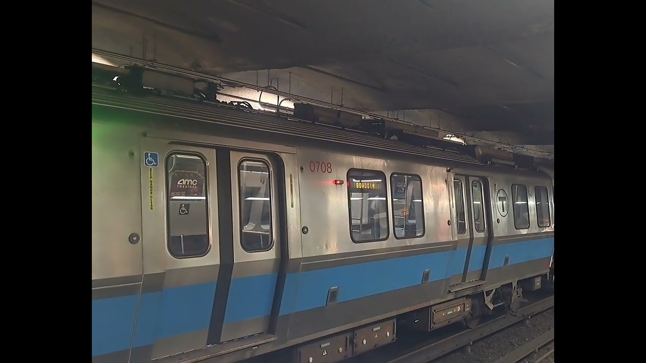MBTA Blue Line unit 0708 to Bowdoin at State Street (2/16/26)