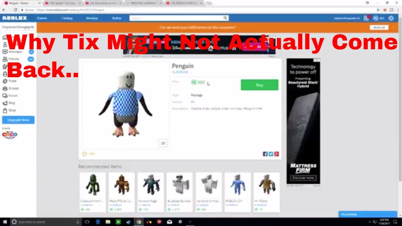 Why Tix Might Not Actually Come Back Roblox Youtube - how to turn tix to robux in roblox youtube