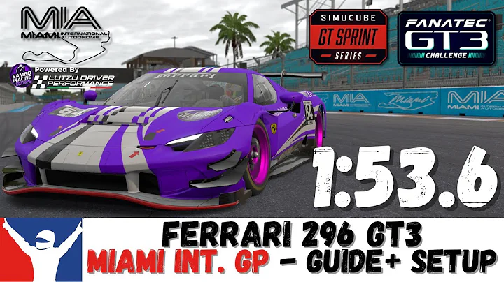 iRacing Ferrari 296 GT3 Miami Guide 1:53.6 How to GT3 Miami International Track Guide & Setup