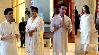 Celebrities At Manish Malhotra Mom Prayer Meeting Manish Malhotra Medha Rana Punit Malhotra