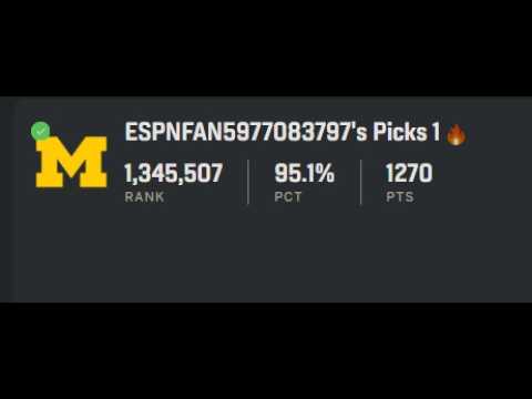 95.1% ESPN NCAA Bracket with ONE Entry Pure Pattern Recognition Picked ...
