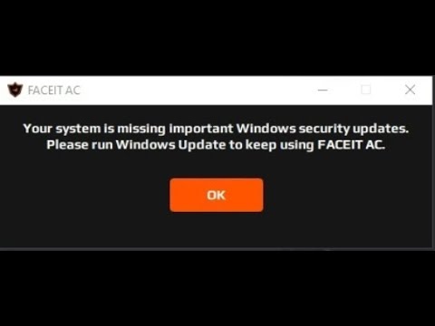 КАК ИСПРАВИТЬ ОШИБКУ АНТИЧИТА FACEIT? your system is missing important windows security updates