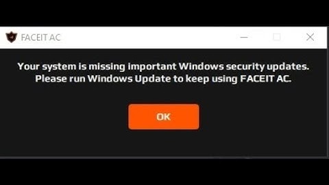 КАК ИСПРАВИТЬ ОШИБКУ АНТИЧИТА FACEIT? your system is missing important windows security updates