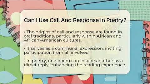 Can I Use Call And Response In Poetry? - The Prose Path